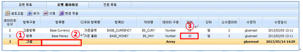 인터페이스 포맷 레이아웃 수정 화면