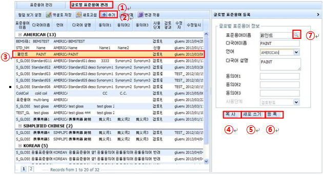 글로벌 표준용어 등록2 화면